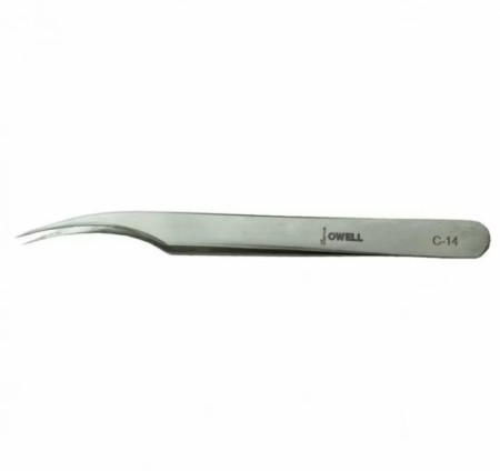 Curved tweezers C-14 for eyelash extensions